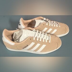 Adidas Gazelle Beige and White Sneakers
